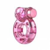Розовое эрекционное кольцо с вибрацией Pink Bear - Baile - в Реутове купить с доставкой