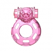 Розовое эрекционное кольцо с вибрацией Pink Bear - Baile - в Реутове купить с доставкой