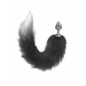 Серебристая анальная пробка с черным хвостом Galaxy - Lola Games - купить с доставкой в Реутове