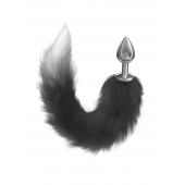 Серебристая анальная пробка с черным хвостом Starlit - Lola Games - купить с доставкой в Реутове