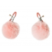 Зажимы на соски Angelic с розовыми меховыми шариками - Lola Games - купить с доставкой в Реутове
