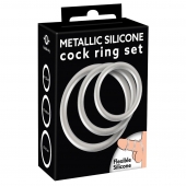 Набор из 3 эрекционных колец под металл Metallic Silicone Cock Ring Set - Orion - в Реутове купить с доставкой