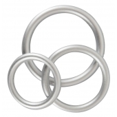 Набор из 3 эрекционных колец под металл Metallic Silicone Cock Ring Set - Orion - в Реутове купить с доставкой
