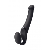 Черный безремневой вибрострапон Silicone Bendable Strap-On M - Strap-on-me - купить с доставкой в Реутове