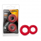 Набор из 2 красных эрекционных колец Stay Hard Donut Rings - Blush Novelties - в Реутове купить с доставкой