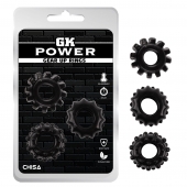 Набор из 3 черных эрекционных колец Gear Up Rings - Chisa - в Реутове купить с доставкой