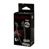 Черные зажимы на соски на цепочке BLAZE DELUXE NIPPLE CLAMPS - Dream Toys - купить с доставкой в Реутове