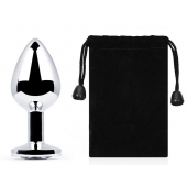 Серебристая анальная пробка с прозрачным стразом - 7,2 см. - Anal Jewelry Plug - купить с доставкой в Реутове