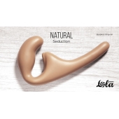 Бежевый безремневой страпон Seduction - 20,5 см. - Lola Games - купить с доставкой в Реутове