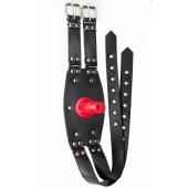 Черный узкий пояс на бедро с телесной насадкой - LOVETOY (А-Полимер) - купить с доставкой в Реутове