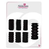 Набор из 7 черных насадок PENIS SLEEVES SET - Dream Toys - в Реутове купить с доставкой