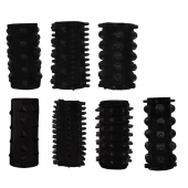 Набор из 7 черных насадок PENIS SLEEVES SET - Dream Toys - в Реутове купить с доставкой