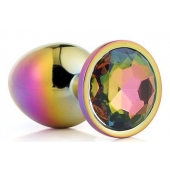 Голографическая анальная втулка с радужным кристаллом - 7,1 см. - Dream Toys - купить с доставкой в Реутове