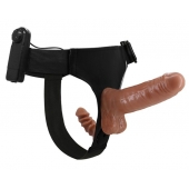 Страпон с вагинальной пробкой и вибрацией Ultra Passionate Harness - 16 см. - Baile - купить с доставкой в Реутове