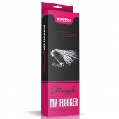 Серебристая плетка Struggle My Flogger с черной ручкой - 45 см. - Lovetoy - купить с доставкой в Реутове