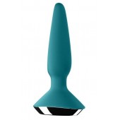 Бирюзовая анальная пробка с вибрацией Satisfyer Plug-ilicious 1 - 13,5 см. - Satisfyer