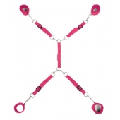 Ярко-розовый набор фиксаций на кровати Classic Bed Spreader - Lux Fetish - купить с доставкой в Реутове