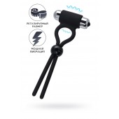 Черное эрекционное лассо Ect с виброэлементом - A-toys - в Реутове купить с доставкой