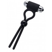 Черное эрекционное лассо Ect с виброэлементом - A-toys - в Реутове купить с доставкой