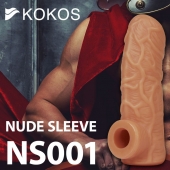 Телесная открытая насадка-реалистик с подхватом мошонки Nude Sleeve S - 10 см. - KOKOS - в Реутове купить с доставкой