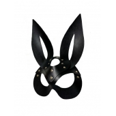 Черная кожаная маска зайки Miss Bunny - БДСМ Арсенал - купить с доставкой в Реутове