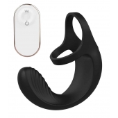 Черный анальный стимулятор с эрекционными кольцами Remote Couple Teaser - Dream Toys - в Реутове купить с доставкой