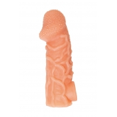 Телесная закрытая насадка с венками Cock Sleeve Size L - 17,6 см. - KOKOS - в Реутове купить с доставкой
