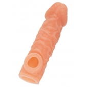 Телесная закрытая насадка с шершавой головкой Cock Sleeve Size M - 15,6 см. - KOKOS - в Реутове купить с доставкой