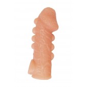 Телесная закрытая насадка с шишечками Cock Sleeve Size S - 13,8 см. - KOKOS - в Реутове купить с доставкой