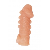 Телесная закрытая насадка с шишечками Cock Sleeve Size L - 17,6 см. - KOKOS - в Реутове купить с доставкой