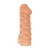 Телесная закрытая насадка с пучками шишечек Cock Sleeve Size M - 15,6 см. - KOKOS - в Реутове купить с доставкой