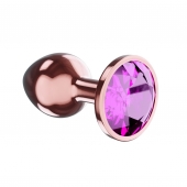 Пробка цвета розового золота с лиловым кристаллом Diamond Quartz Shine L - 8,3 см. - Lola Games - купить с доставкой в Реутове