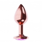 Пробка цвета розового золота с лиловым кристаллом Diamond Quartz Shine L - 8,3 см. - Lola Games - купить с доставкой в Реутове