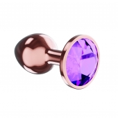 Пробка цвета розового золота с фиолетовым кристаллом Diamond Amethyst Shine L - 8,3 см. - Lola Games - купить с доставкой в Реутове