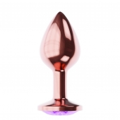 Пробка цвета розового золота с фиолетовым кристаллом Diamond Amethyst Shine L - 8,3 см. - Lola Games - купить с доставкой в Реутове