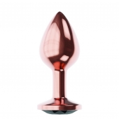Пробка цвета розового золота с черным кристаллом Diamond Jet Shine L - 8,3 см. - Lola Games - купить с доставкой в Реутове