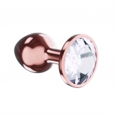 Пробка цвета розового золота с прозрачным кристаллом Diamond Moonstone Shine L - 8,3 см. - Lola Games - купить с доставкой в Реутове