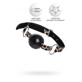 Черный кляп-шар на леопардовых ремешках Anonymo - ToyFa - купить с доставкой в Реутове