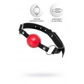 Красный кляп-шар на черных ремешках Anonymo - ToyFa - купить с доставкой в Реутове