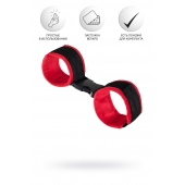 Красно-черные велюровые наручники Anonymo - ToyFa - купить с доставкой в Реутове