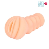 Телесный мастурбатор-вагина с комплектом эрекционных колец - Bior toys - в Реутове купить с доставкой