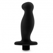 Черный анальный вибромассажёр Silicone Vibrating Prostate Massager 02 - 10,8 см. - Blush Novelties - в Реутове купить с доставкой