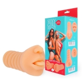Телесный мастурбатор-ротик с высунутым язычком - Bior toys - в Реутове купить с доставкой