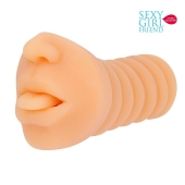 Телесный мастурбатор-ротик с высунутым язычком - Bior toys - в Реутове купить с доставкой
