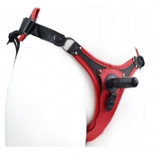 Красно-черный женский пояс с 2 способами крепления насадок - LOVETOY (А-Полимер) - купить с доставкой в Реутове