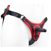 Красно-черные универсальные трусики с 2 способами крепления насадок - LOVETOY (А-Полимер) - купить с доставкой в Реутове