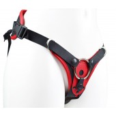 Красно-черные универсальные трусики с 2 способами крепления насадок - LOVETOY (А-Полимер) - купить с доставкой в Реутове