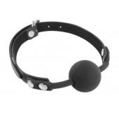 Черный силиконовый кляп-шарик на ремешках - Fetish Tentation - купить с доставкой в Реутове