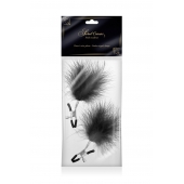 Зажимы на соски с черными пуховыми кисточками Sweet Caress Feather Nipple Clumps - Sweet Caress - купить с доставкой в Реутове