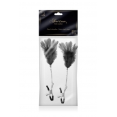 Зажимы для сосков с черными перьями Sweet Caress Feather Nipple Clumps - Sweet Caress - купить с доставкой в Реутове